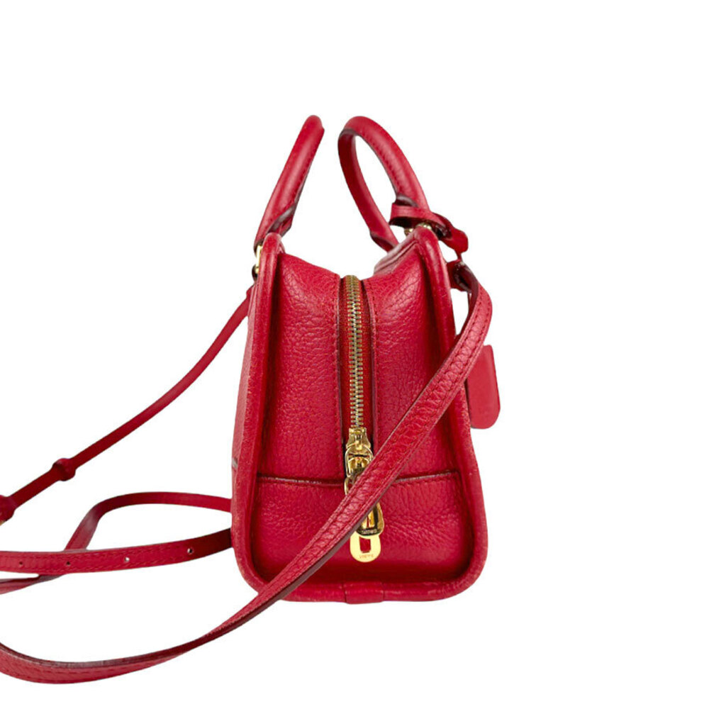 Loewe Leather Dark Gold Amazona Crossbody Shoulder Bag Red